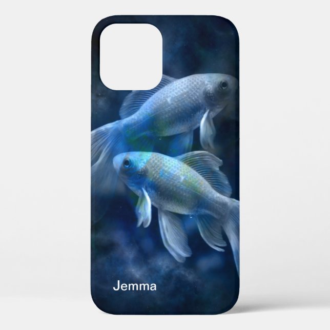 Blauer Goldfisch Personalisiert Case-Mate iPhone Hülle (Rückseite)
