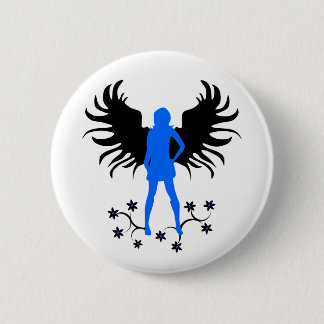 Blauer Goth Engelsknopf Button