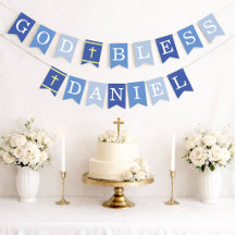 Blauer Gott segne 6 Briefe Name Taufgemeinschaft