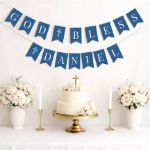 Blauer Gott segne Jungen 6 Buchstaben Name Taufe K