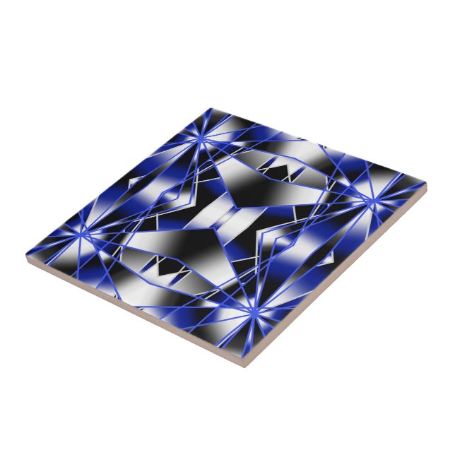 Blauer Gradient ausgefüllter mechanischer Zeichnen Fliese (Seite)