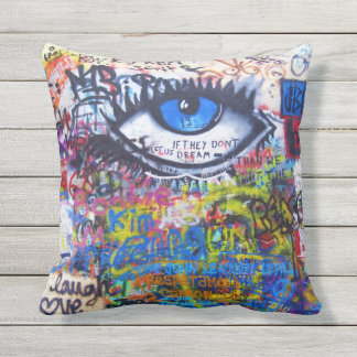 Blauer Graffiti-böser Blick Kissen