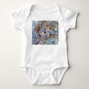 Blauer Grau Fluid Marbling Illustration Baby Strampler
