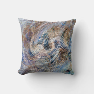 Blauer Grau Fluid Marbling Illustration Kissen