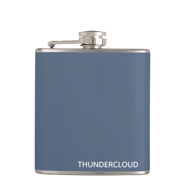 Blauer Graue Farbe von Thundercloud Flachmann (Vorderseite)