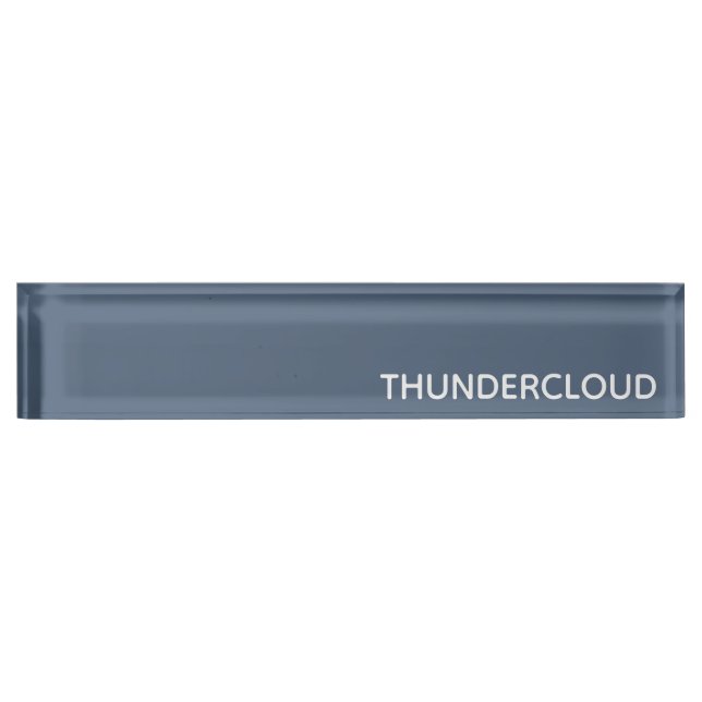 Blauer Graue Farbe von Thundercloud Namensplakette (Vorderseite)