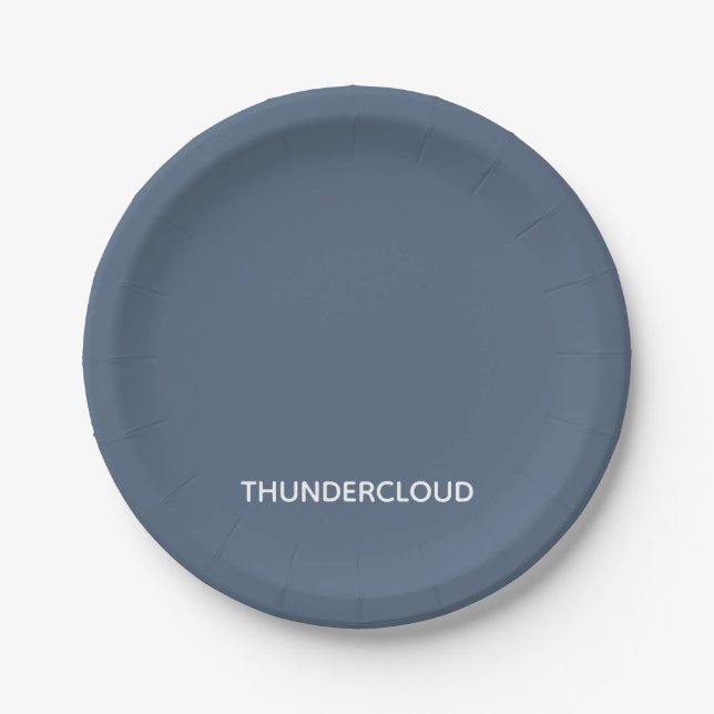Blauer Graue Farbe von Thundercloud Pappteller (Vorderseite)