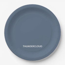 Blauer Graue Farbe von Thundercloud Pappteller