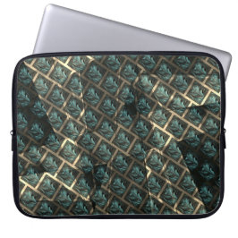 Blauer grauer Backstein-Effekt unter dunkler Stell Laptopschutzhülle