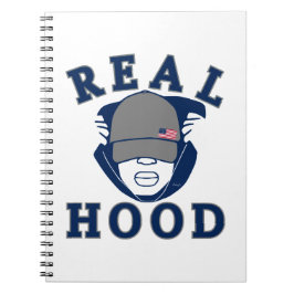 blauer Grauer ECHTER HOOD TYP IN HOODIE Notizblock