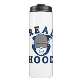 blauer Grauer ECHTER HOOD TYP IN HOODIE Thermosbecher