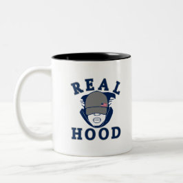 blauer Grauer ECHTER HOOD TYP IN HOODIE Zweifarbige Tasse