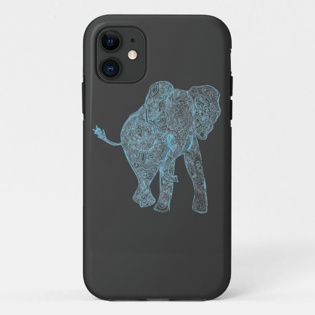 Blauer/grauer Elefant iPhone 5 Kasten Case-Mate iPhone Hülle (Rückseite)