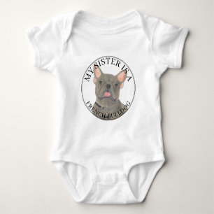Blauer Grauer Französische Bulldogge Große Schwest Baby Strampler