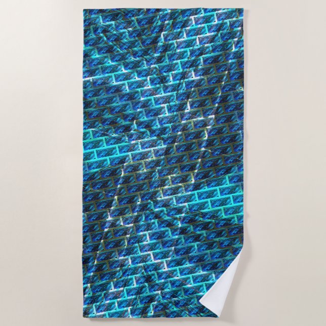 Blauer grauer, gerber oder gelber Ziegeleffekt Strandtuch (Vorderseite)