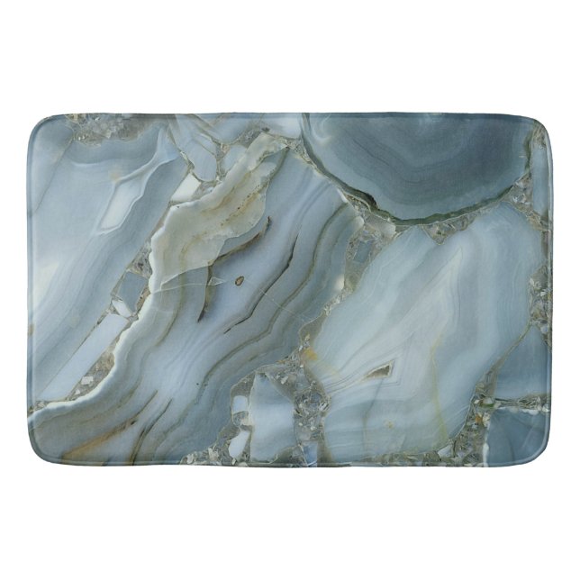 Blauer grauer Marmor mit Goldvene Badematte (Vorderseite)