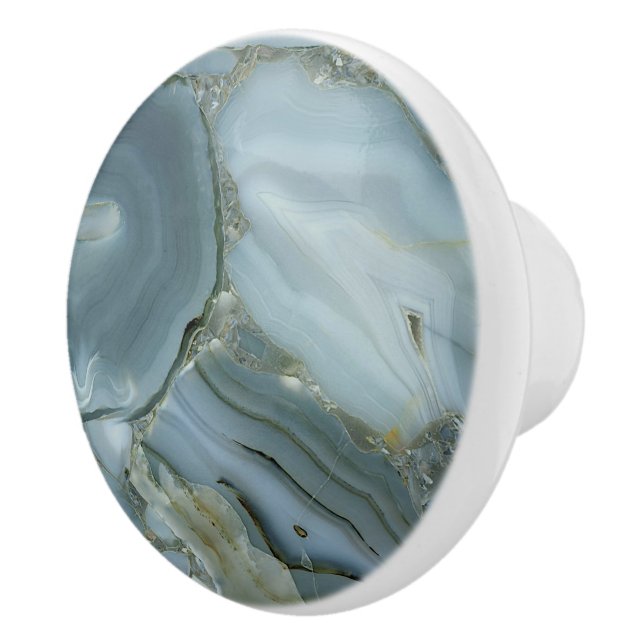 Blauer grauer Marmor mit Goldvene Keramikknauf (Rechts)