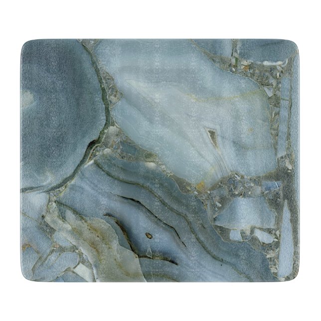 Blauer grauer Marmor mit Goldvene Schneidebrett (Vorderseite)
