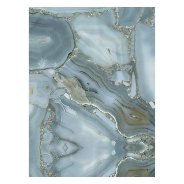 Blauer grauer Marmor mit Goldvene Tischdecke (Vorderseite)