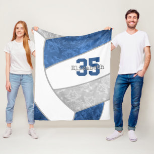 Blauer Grauer Volleyball w athlete individuelle Na Fleecedecke