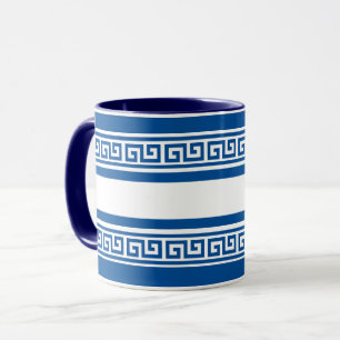 Blauer Griechischer Schlüssel Tasse