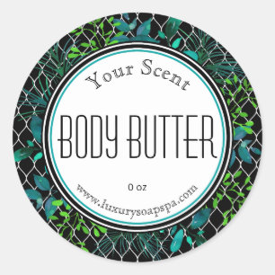 Blauer grüner schwarzer Zweig Body Butter Cream La Runder Aufkleber