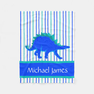 Blauer/grüner Stegosaurus-Dinosaurier, Fleecedecke