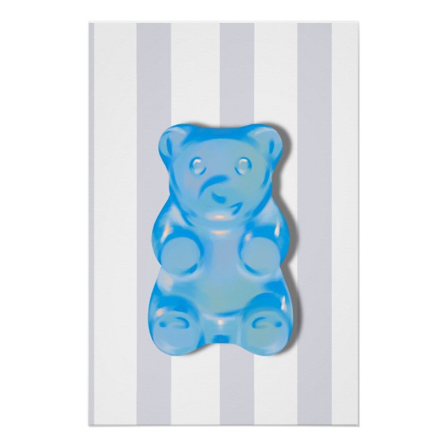 Blauer Gummibär Semi-Gloss Poster (Vorderseite)