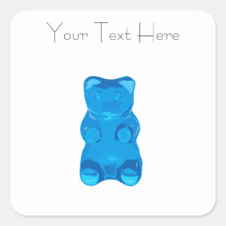 Blauer Gummybear Illustration Quadratischer Aufkleber