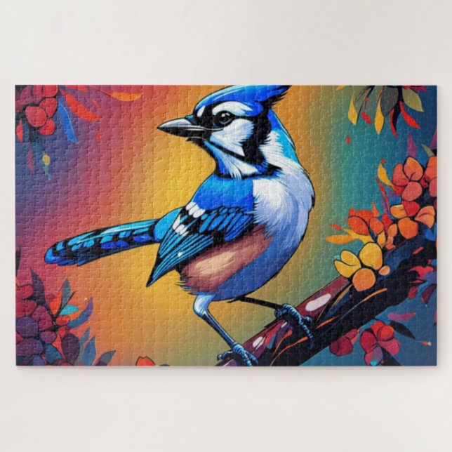 Blauer Häher-Jigsaw-Puzzle (Horizontal)