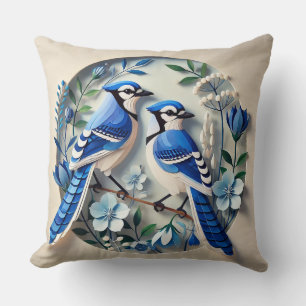 Blauer Häher-Vogel-Wurfkissen Natur-Dekoration Ges Kissen