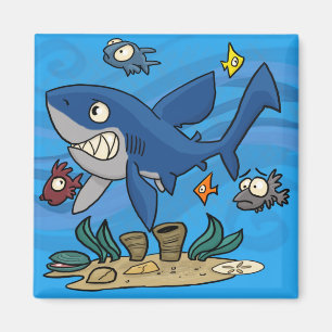 Blauer Hai Scaring der Fisch Magnet
