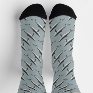 Blauer Hai, Vintage Meeresleben Ozean Marine Socken