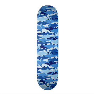 Blauer Haifisch-Muster Skateboard