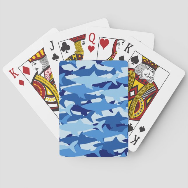 Blauer Haifisch-Muster Spielkarten (Rückseite)