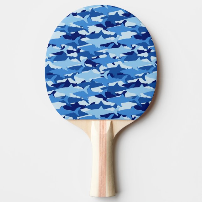 Blauer Haifisch-Muster Tischtennis Schläger (Vorderseite)