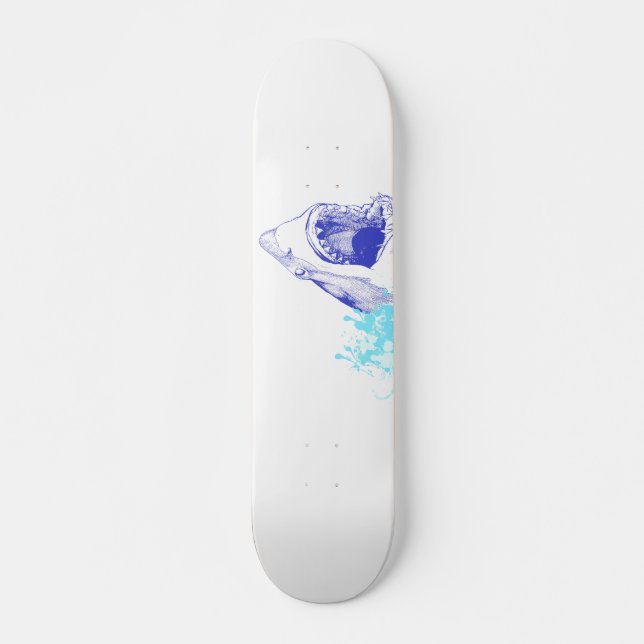 Blauer Haifisch-Plattform Skateboard (Vorne)