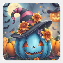 Blauer Halloween-Kürbis Jack-o-lantern