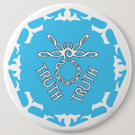 Blauer Hals-Chakra "Wahrheit" Libelle weißer Hinte Button