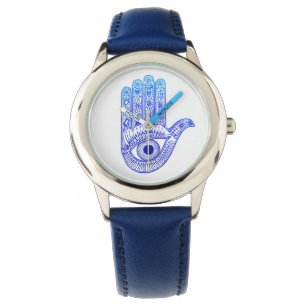 Blauer Hamsa Hand / böse Augenschutzmittel / Hand  Armbanduhr