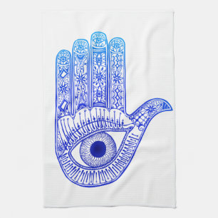 Blauer Hamsa Hand / böse Augenschutzmittel / Hand  Geschirrtuch