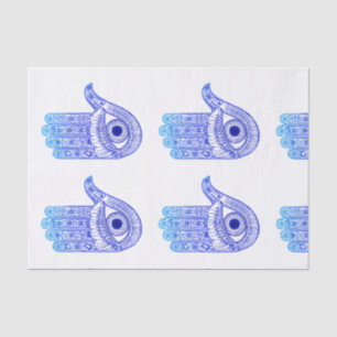 Blauer Hamsa Hand / böse Augenschutzmittel / Hand Seidenpapier