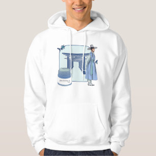 Blauer Hanbok-Mann und traditionelle Tore Hoodie