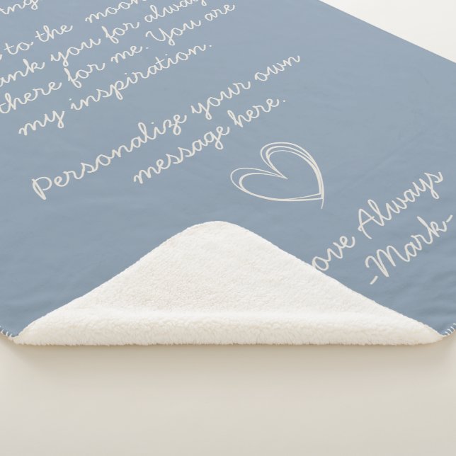 Blauer handgeschriebener Liebe-Letter oder Meldung Sherpadecke (3/4)