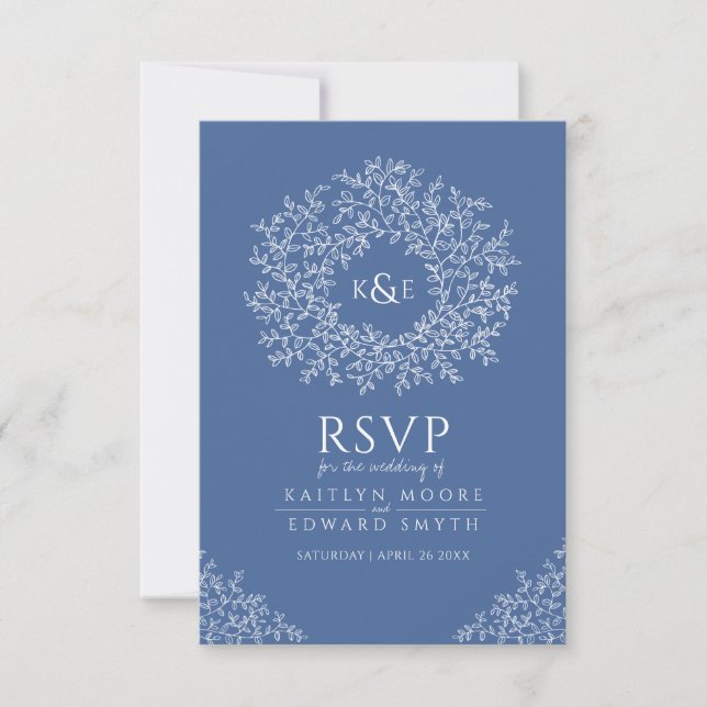 Blauer handgezogener UAWG RSVP Karte (Vorderseite)