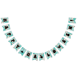 Blauer Happy Halloween Kids Party Wimpelkette