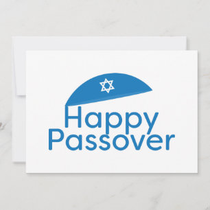 Blauer Happy Pessach Gruß mit Kippah Feiertagskarte