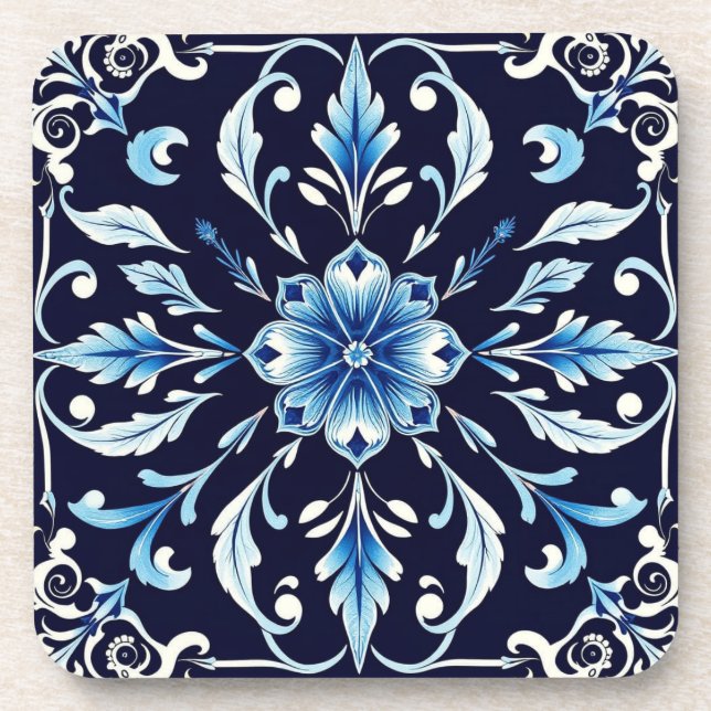 blauer Harmonieuntersetzer Getränkeuntersetzer (Vorderseite)