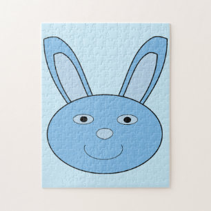 Blauer Hase Bunny Gesicht Frühling Ostern