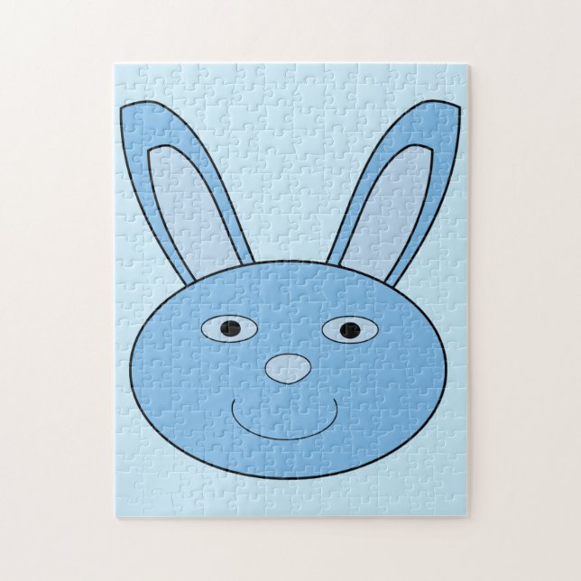 Blauer Hase Bunny Gesicht Frühling Ostern (Vertikal)